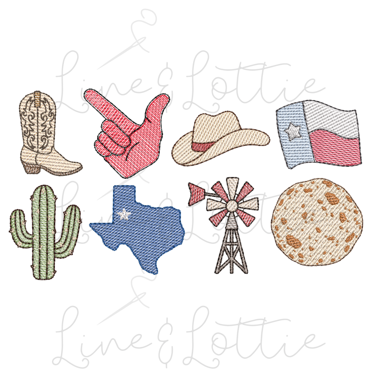 Lubbock Icons Embroidery Bundle