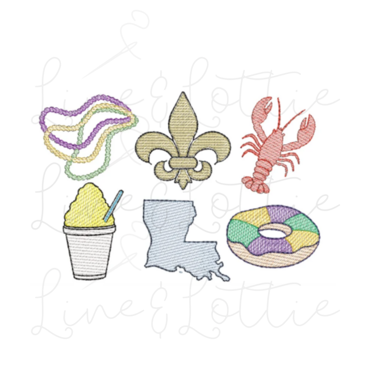 New Orleans Icons Embroidery Bundle