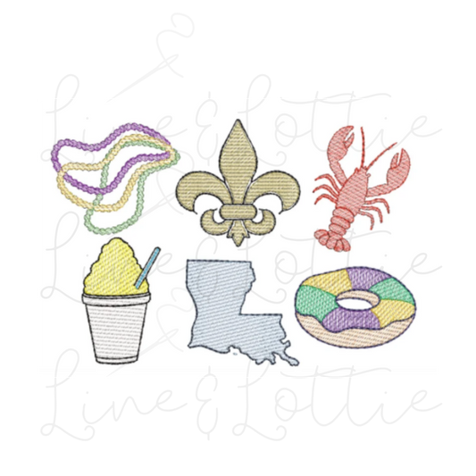 New Orleans Icons Embroidery Bundle
