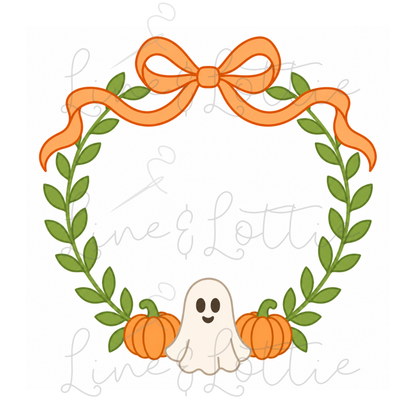 Halloween Ghost & Pumpkin Wreath