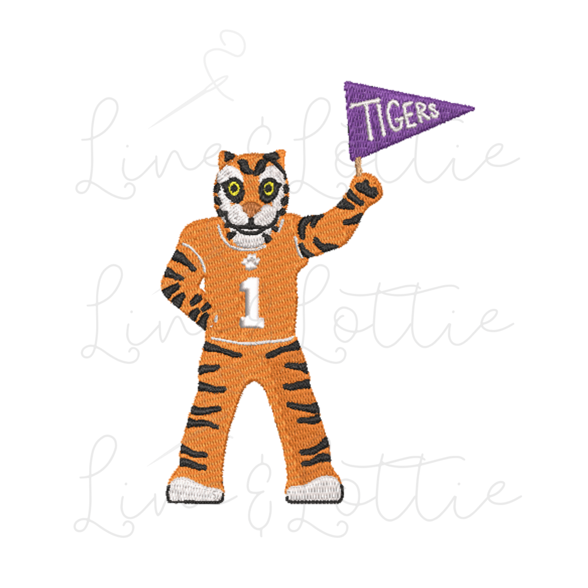 Tiger Holding Flag