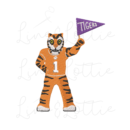 Tiger Holding Flag