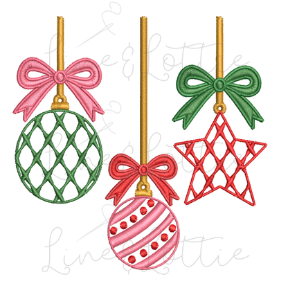 Merry & Bright Christmas Ornaments Lattice Fill