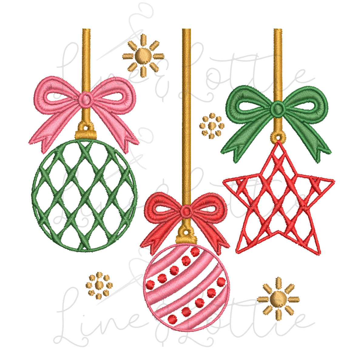 Merry & Bright Christmas Ornaments Lattice Fill