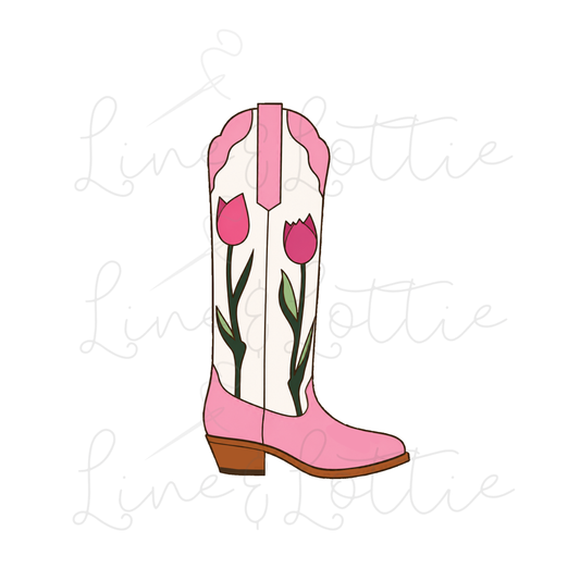Pink Floral Cowgirl Boot