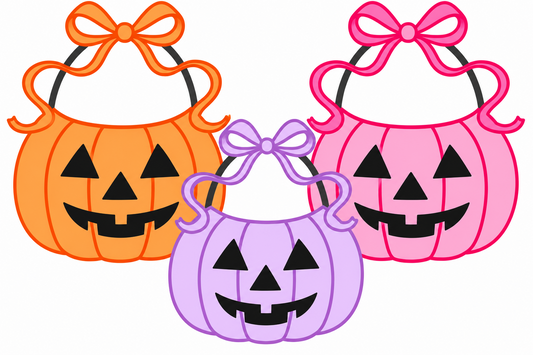 Girl Trick or Treat Pumpkin Trio